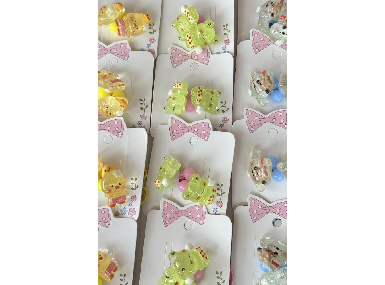 20li Karışık Renk Hayvan Figürlü Lastik Toka Set