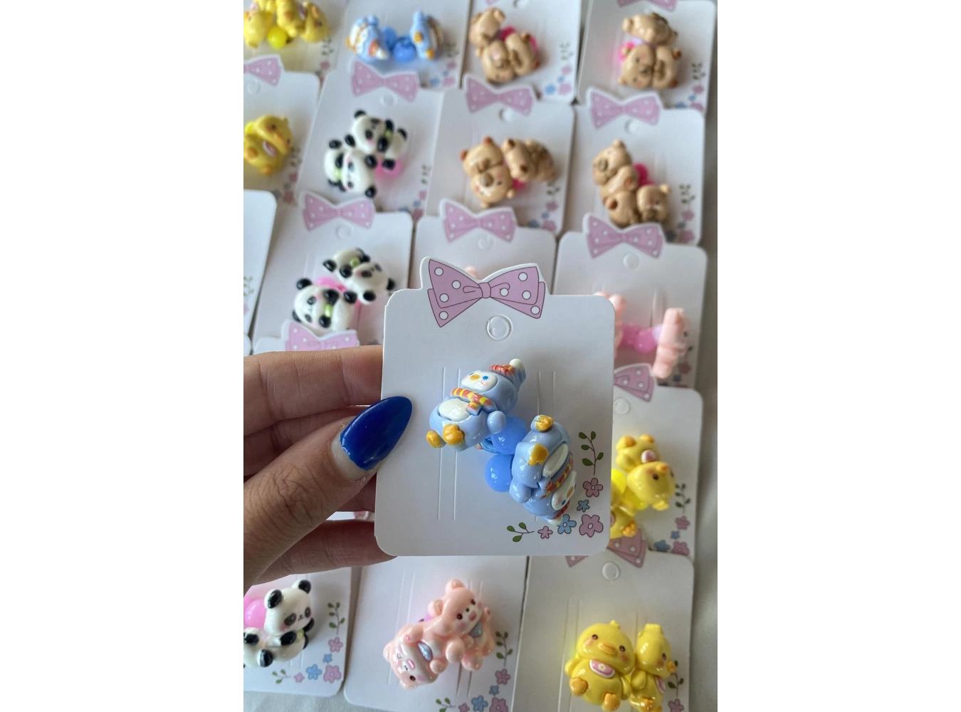 20li Karışık Renk Hayvan Figürlü Lastik Toka Set