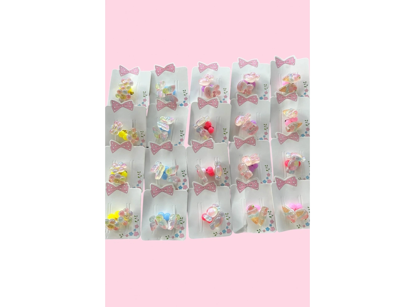 20li Karışık Renk Karışık Figürlü Çocuk Lastik Toka Set