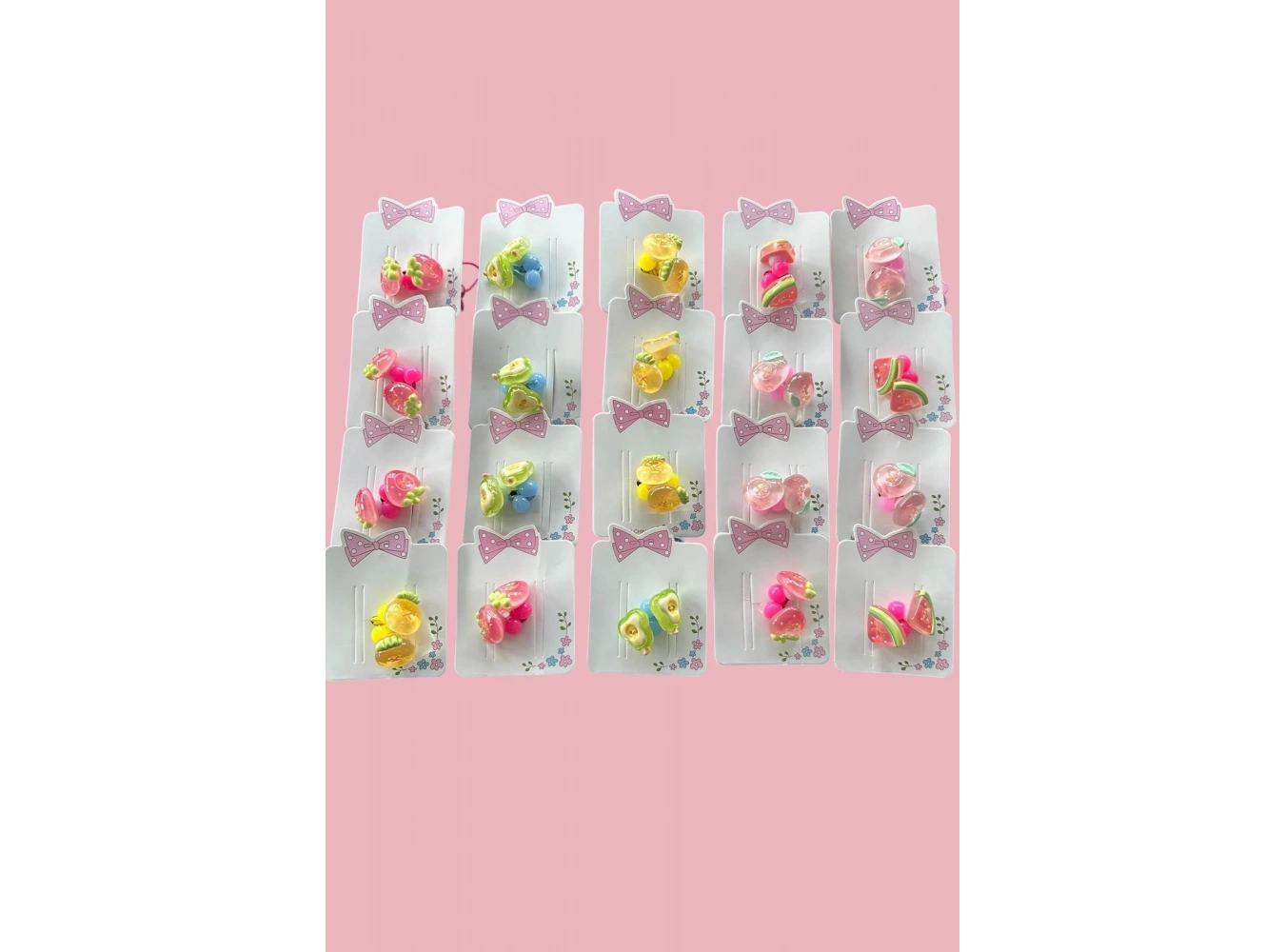 20li Karışık Renk Meyve Figürlü Çocuk Toka Set