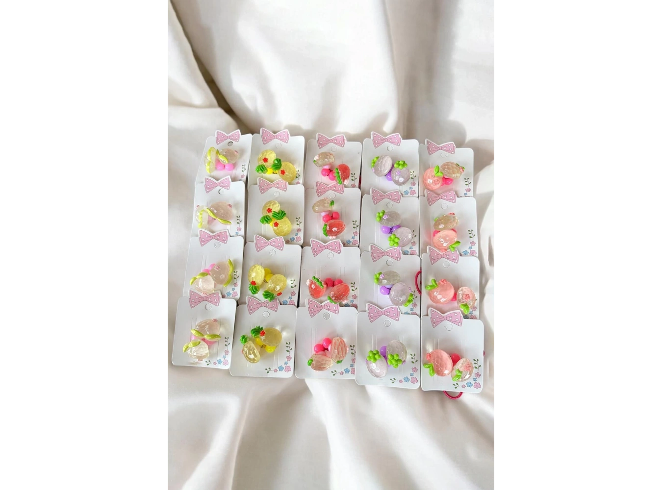 20li Karışık Renk Meyve Figürlü Lastik Toka Set