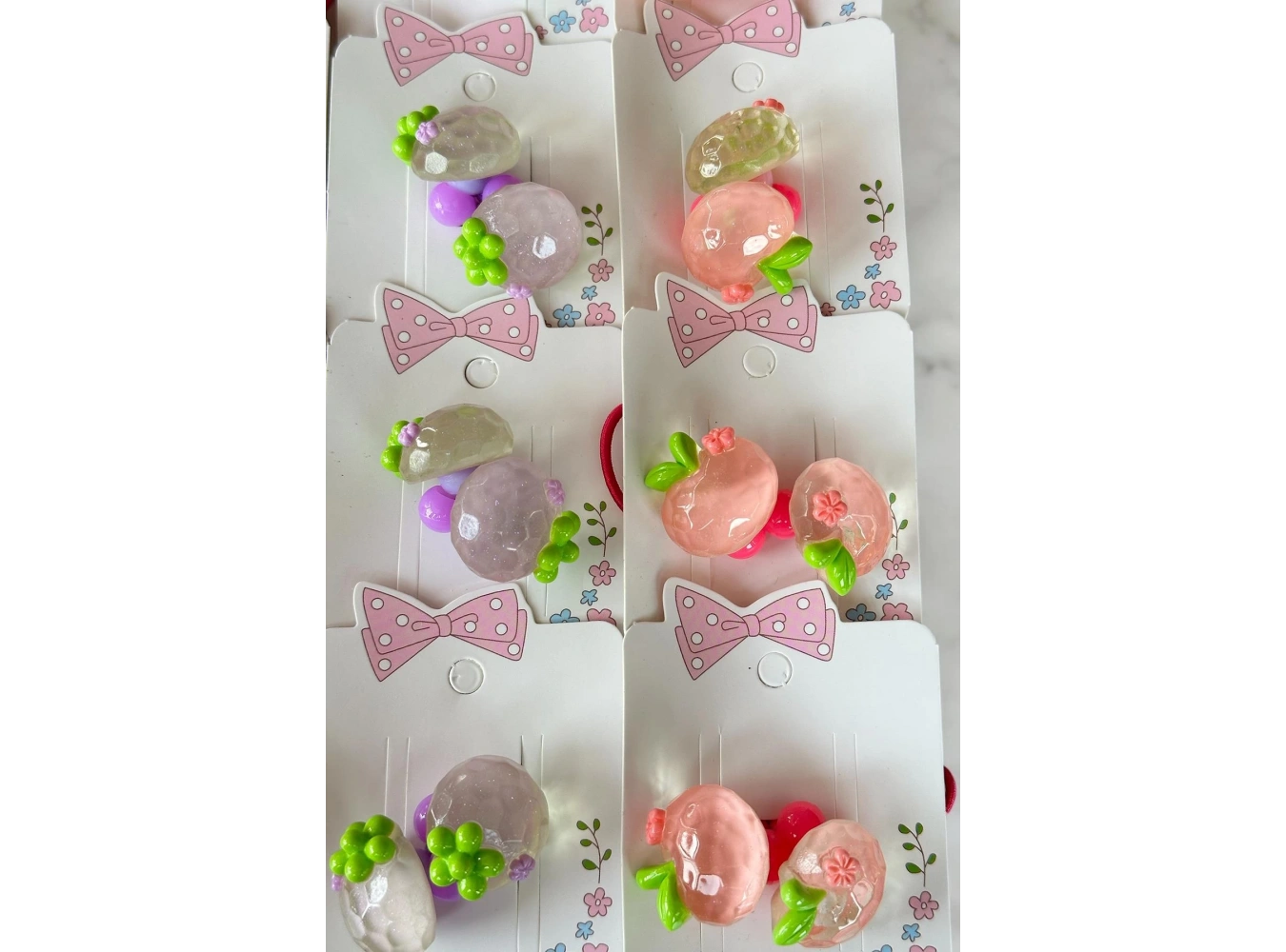 20li Karışık Renk Meyve Figürlü Lastik Toka Set