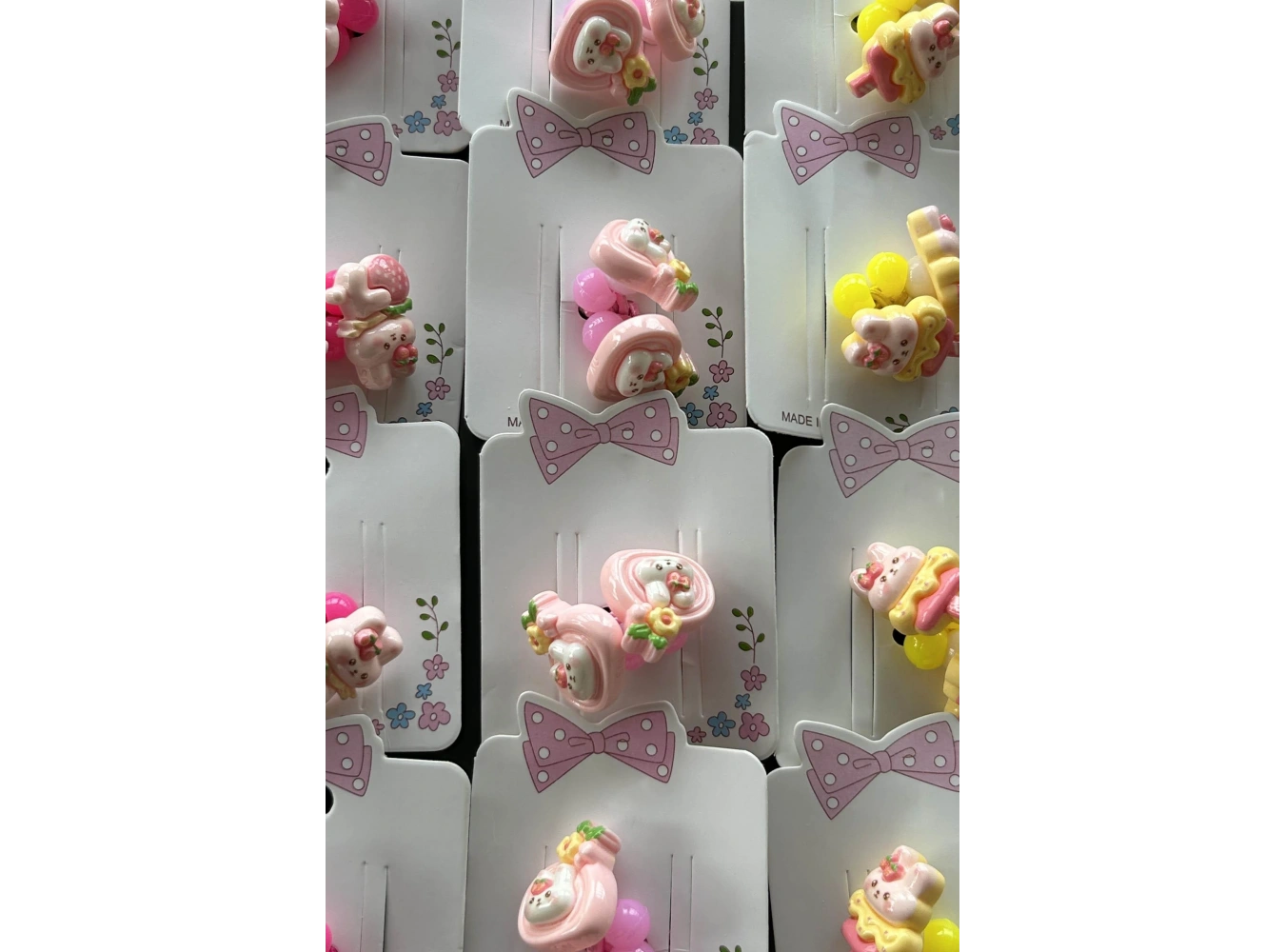 20li Karışık Renk Tavşan Figürlü Çocuk Lastik Toka Set