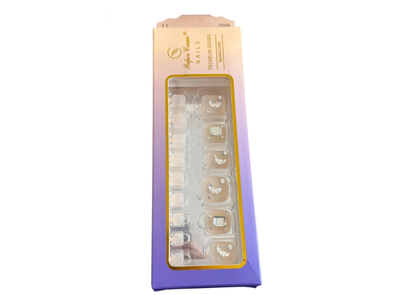 24 Adet Krem Renk Taş Detaylı Ayak Takma Tırnak (Yapıştırıcılı)