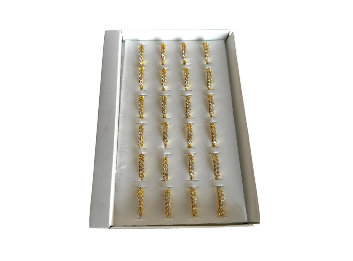 24lü Altın Renk Beştaş Detaylı Yüzük Set