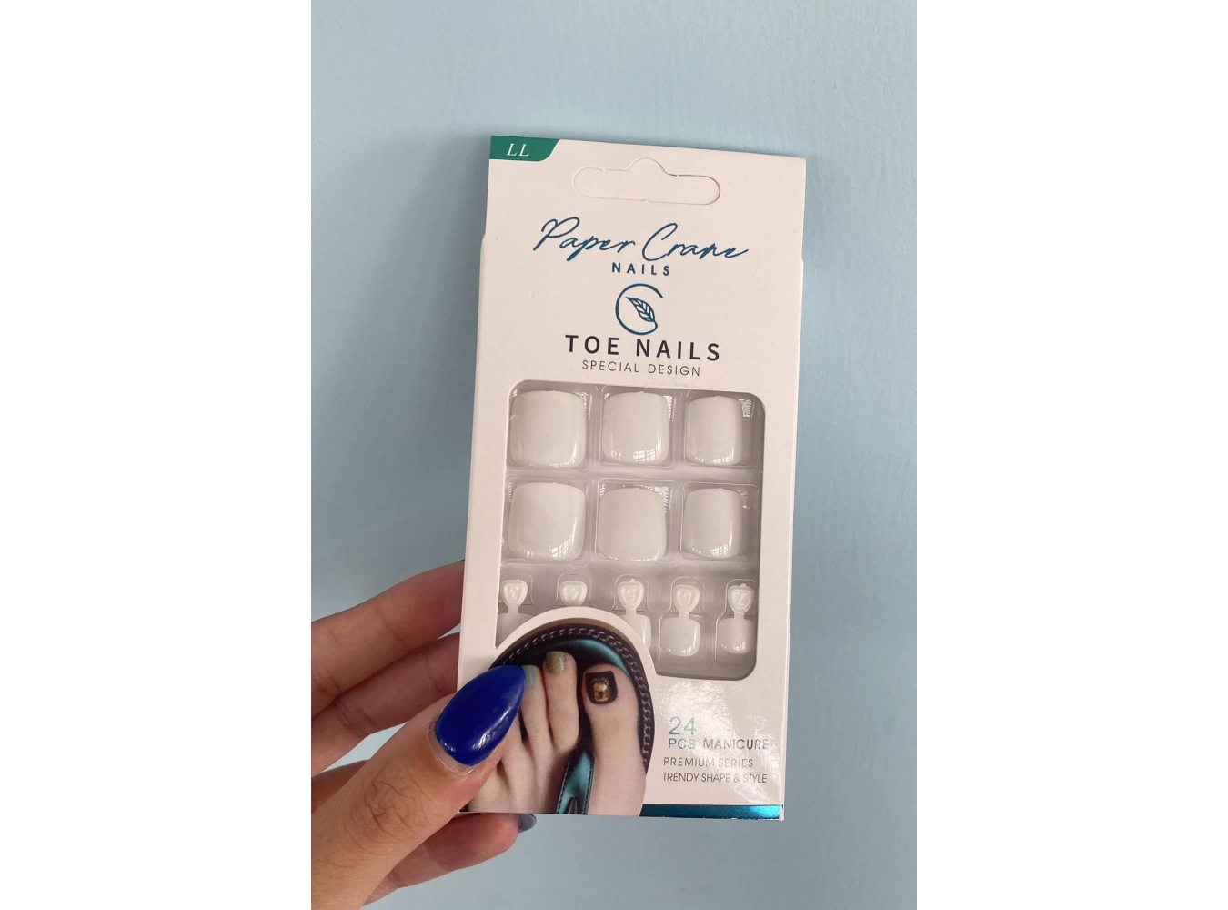 24lü Beyaz Renk Ayak Takma Tırnak Seti
