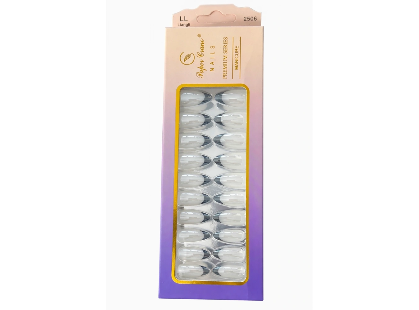 24lü Beyaz Ve Siyah Renk Jel Görünümlü Takma Tırnak (Yapıştırıcılı)