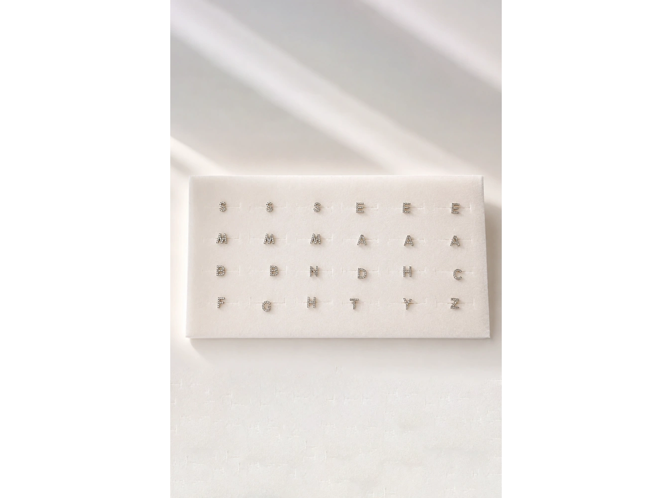 24lü Gümüş Renk Harfli Tragus Küpe Set
