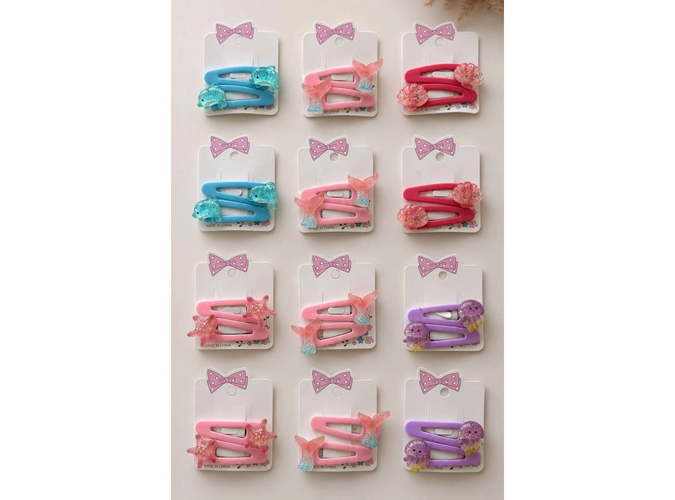 24lü Karışık Renk Yan Toka Set