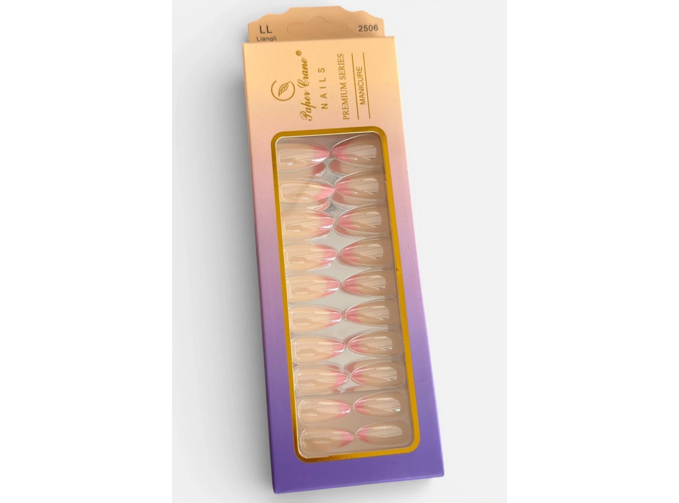 24lü Krem Ve Pembe Renk Takma Tırnak (Yapıştırıcılı)