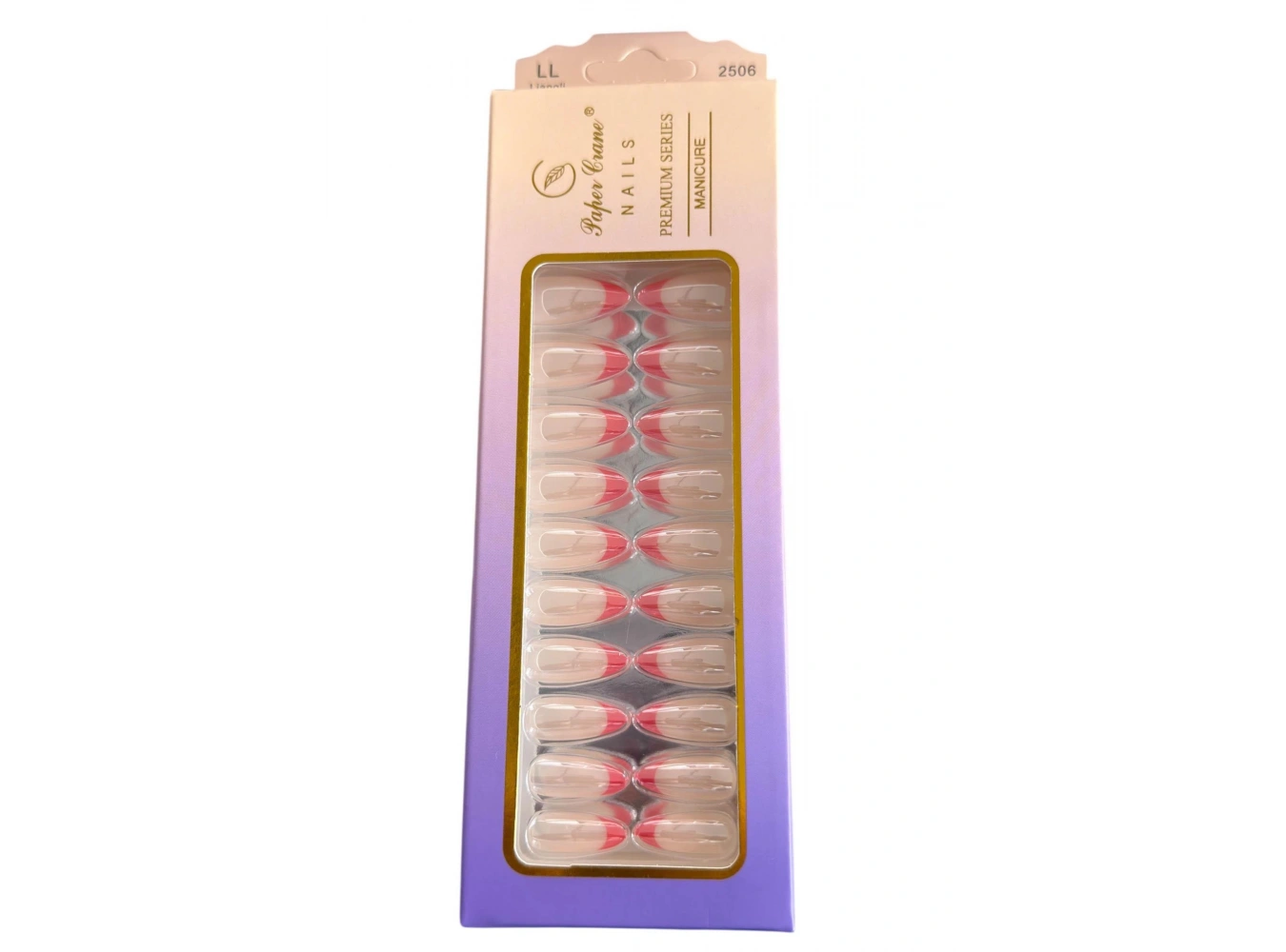 24lü Krem Ve Turuncu Renk Takma Tırnak (Yapıştırıcılı)