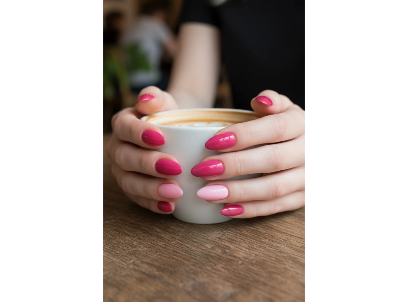 24lü Pembe Ve Fuşya Renk Takma Tırnak Set (Yapıştırıcılı)