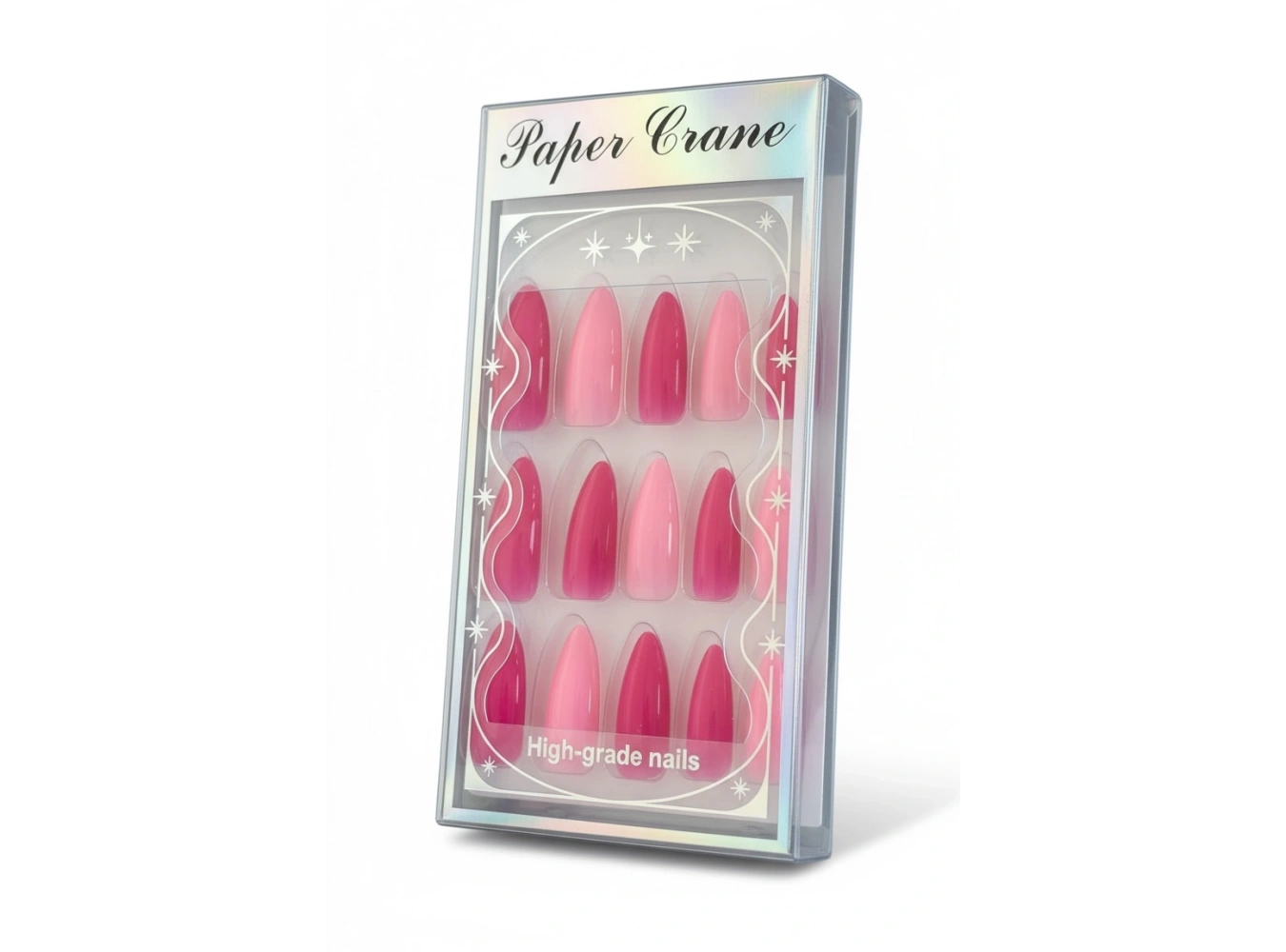 24lü Pembe Ve Fuşya Renk Takma Tırnak Set (Yapıştırıcılı)