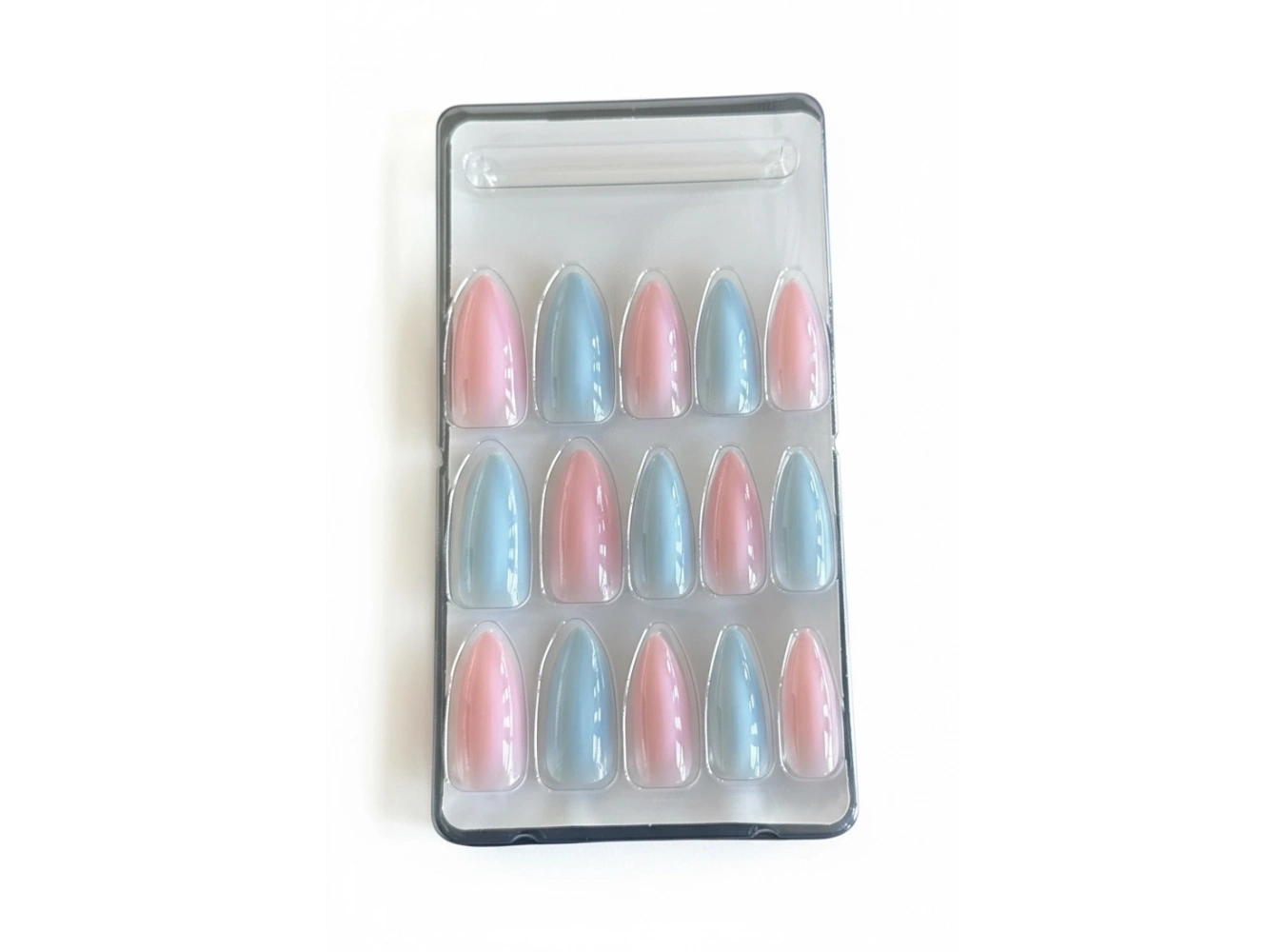 24lü Pembe Ve Mavi Renk Takma Tırnak Set (Yapıştırıcılı)