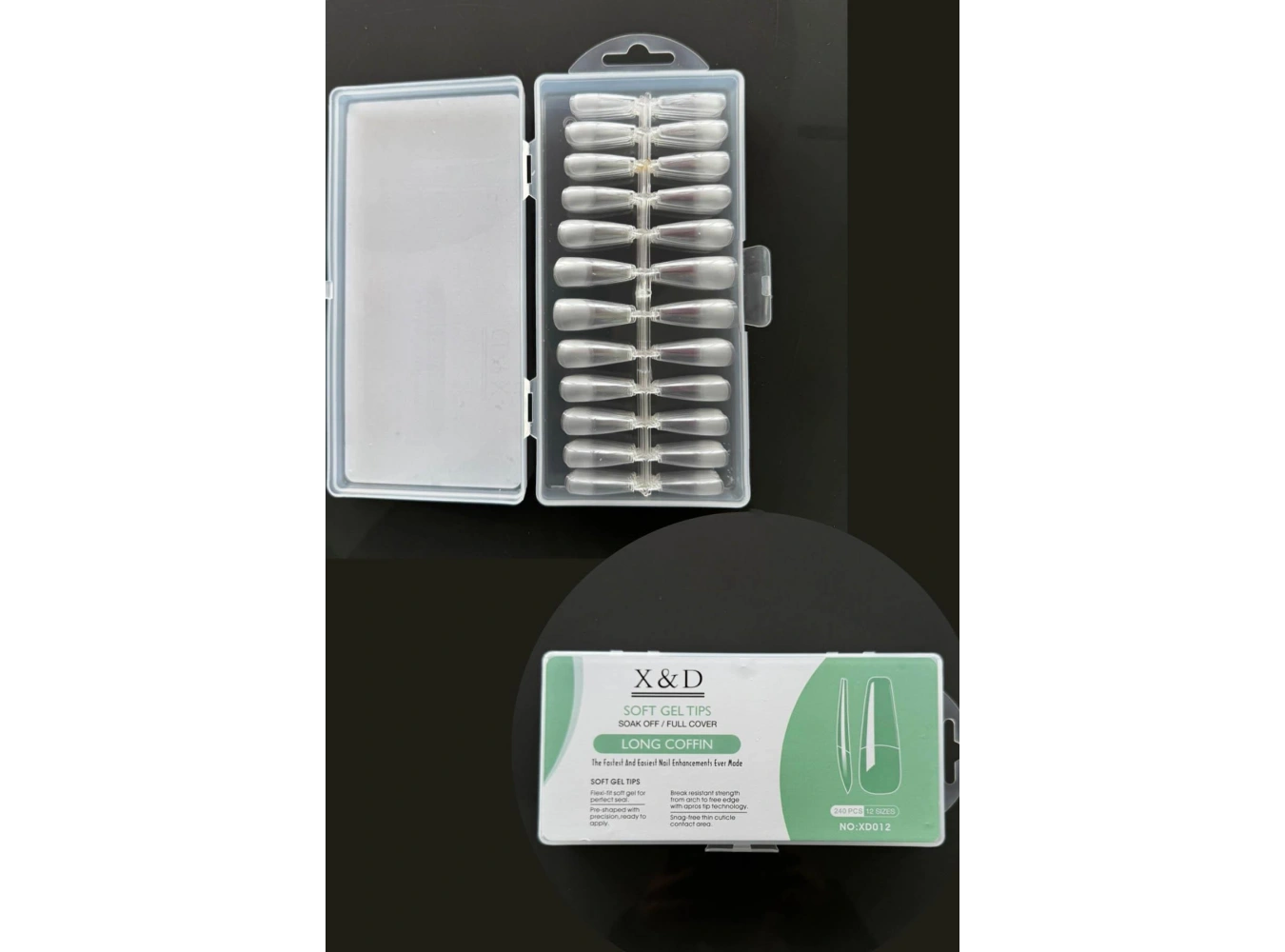 240lı Şeffaf Renk Takma Tırnak Set