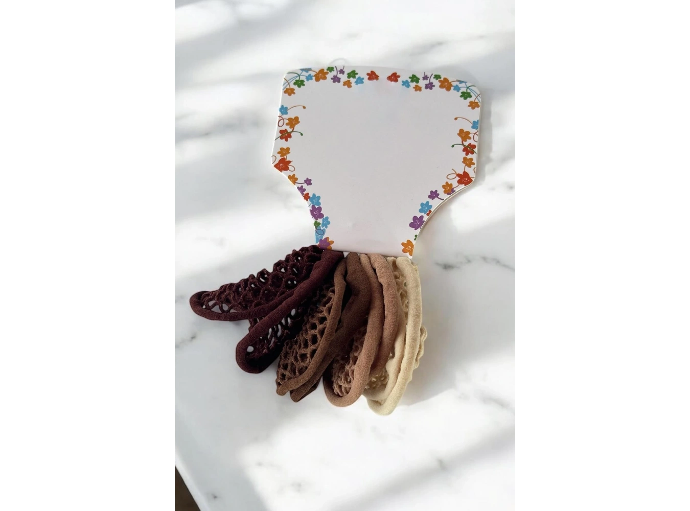 3lü Karışık Renk File Detaylı Lastik Toka