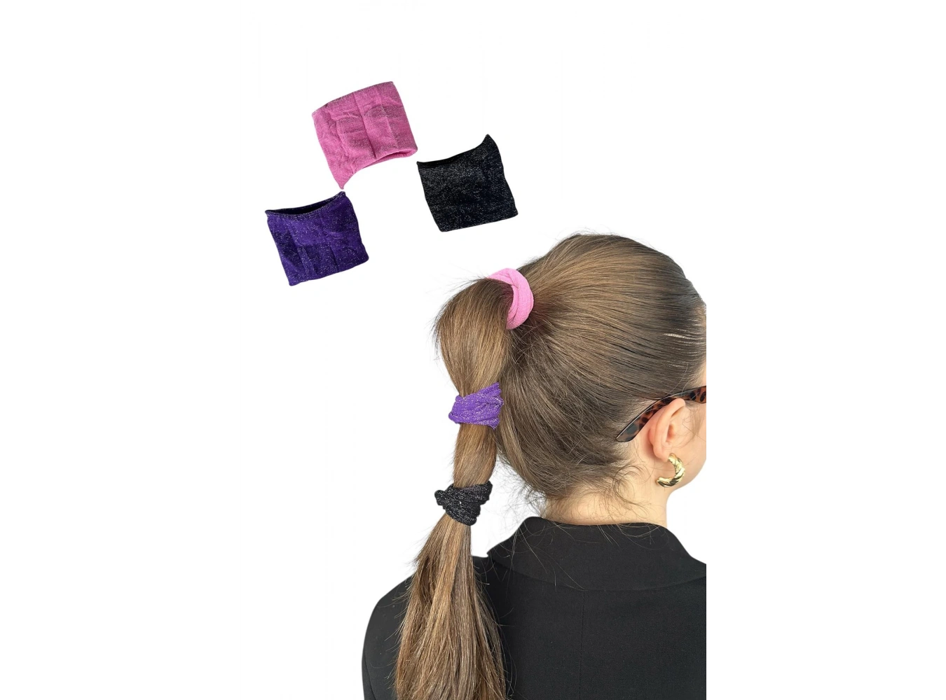 3lü Karışık Renk Sim Detaylı Lastik Toka