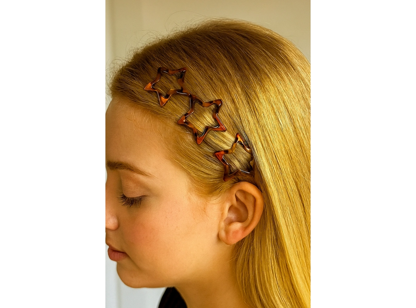 3lü Leopar Desenli Yıldız Figürlü Yan Toka Set