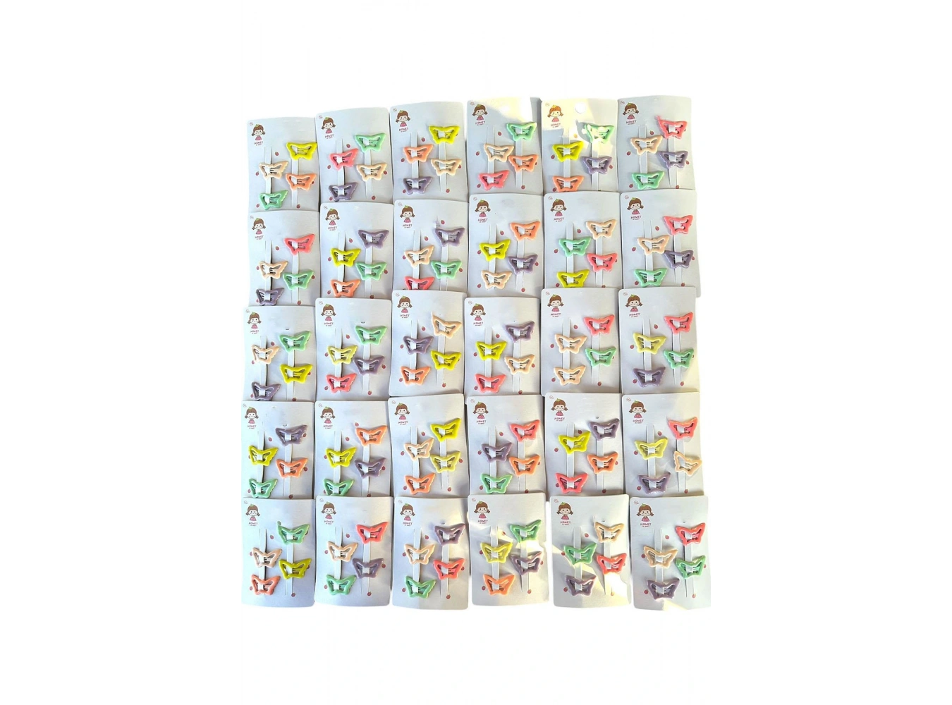 30lu Karışık Kelebek Figürlü Renk Yan Toka Set