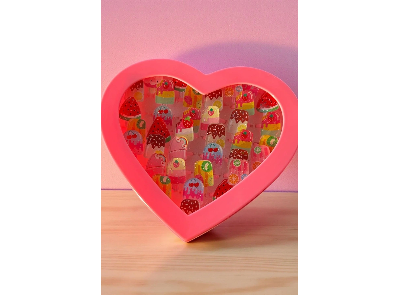 36lı Karışık Renk Dondurma Figürlü Çocuk Yüzük Set