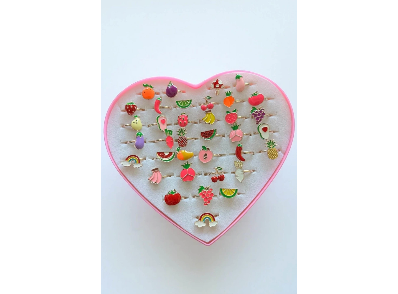 36lı Karışık Renk Karışık Figürlü Ayarlanabilir Çocuk Yüzük Set