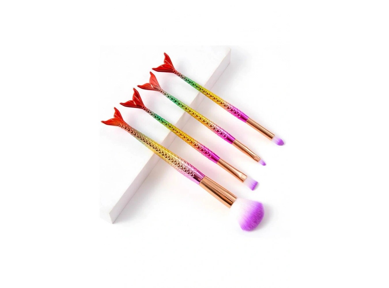 4lü Karışık Renk Balık Kuyruğu Figürlü Makyaj Fırçası Set
