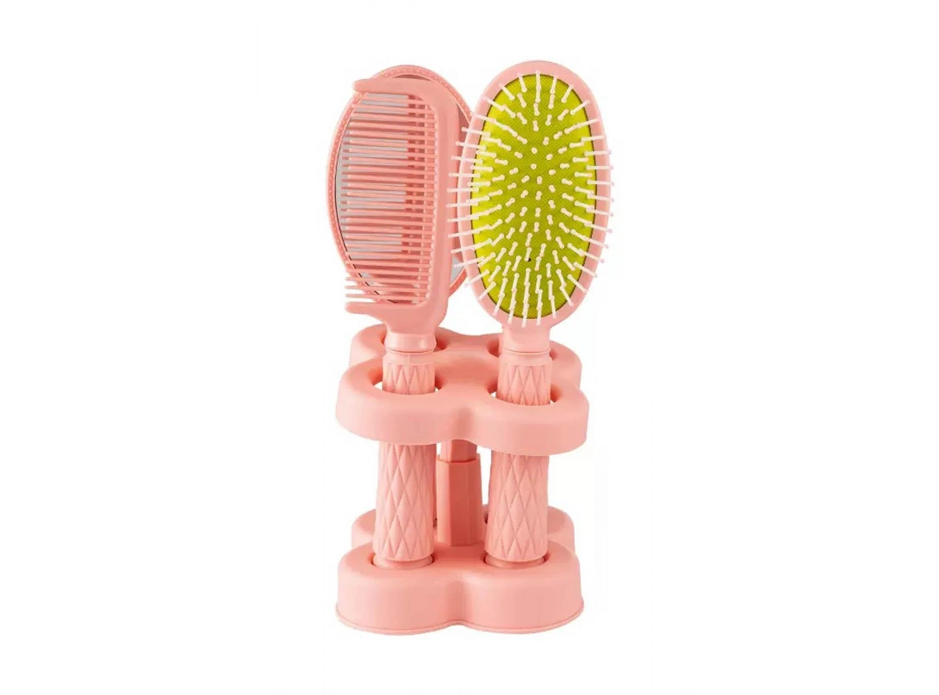4lü Pembe Renk Organizerli Tarak Ve Ayna  Set