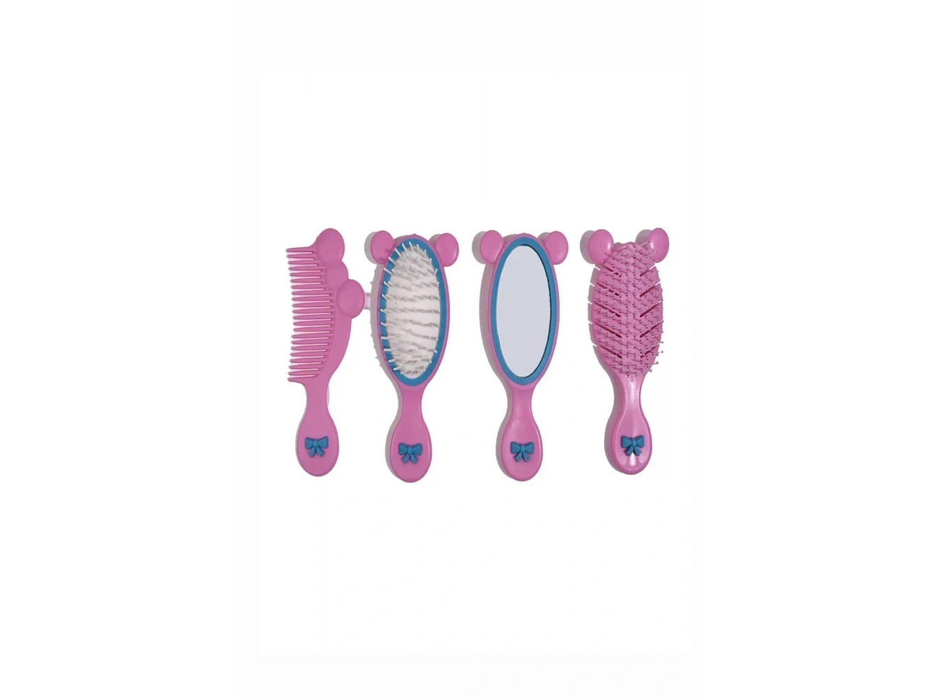 4lü Pembe Renk Tarak Ve Ayna Set