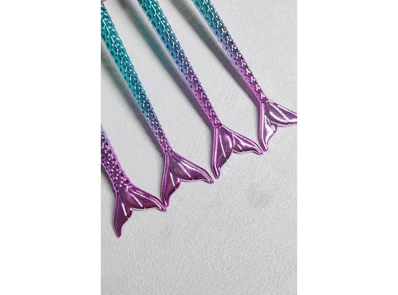 4lü Pembe Ve Turkuaz Renk Balık Kuyruğu Figürlü Makyaj Fırçası Set