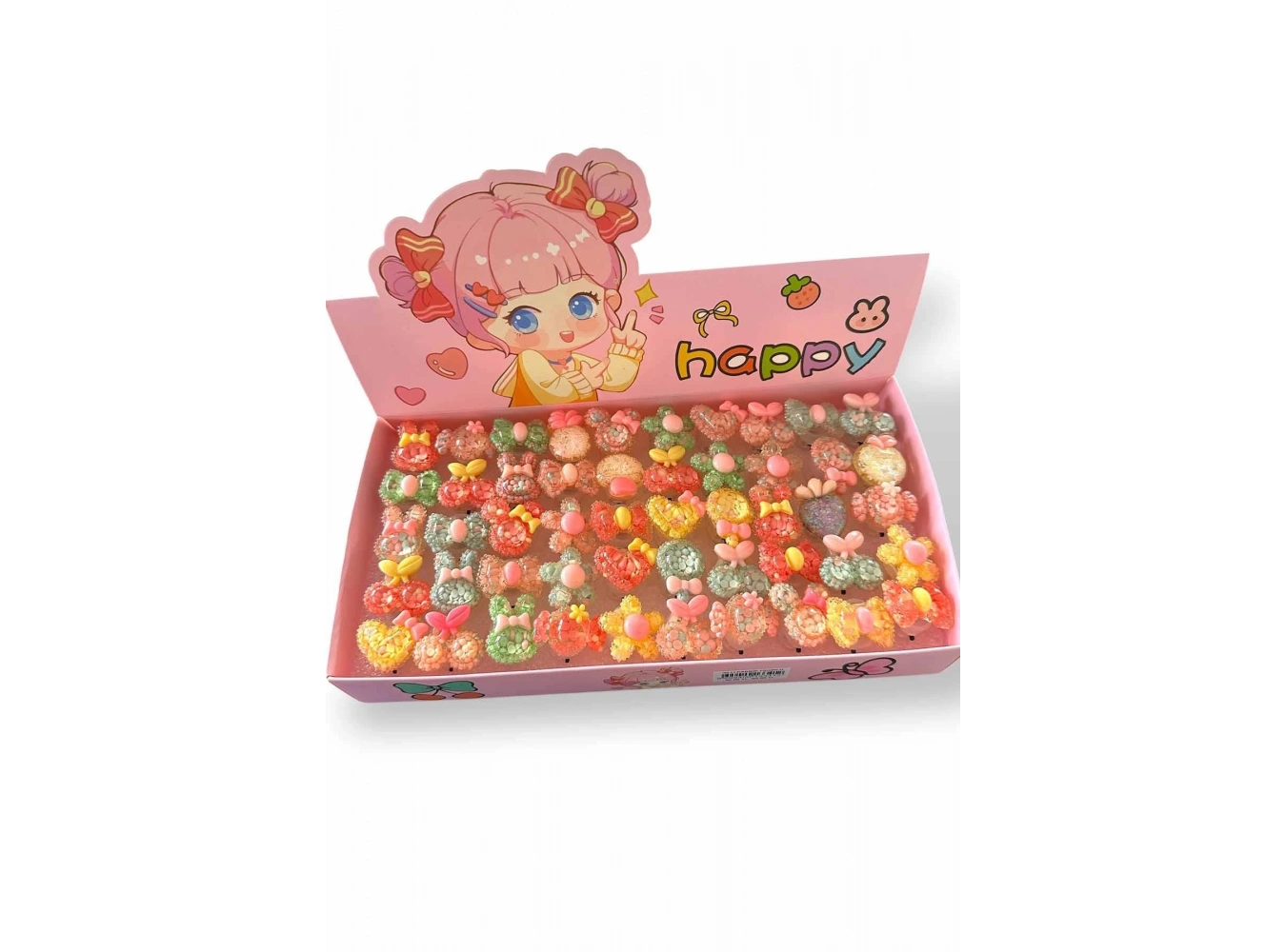 50 Adet Karışık Figürlü Işıklı Çocuk Yüzük Set