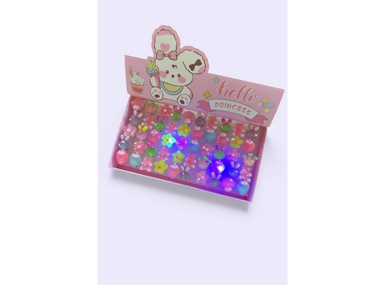 50 Adet Karışık Figürlü Işıklı Yüzük Set