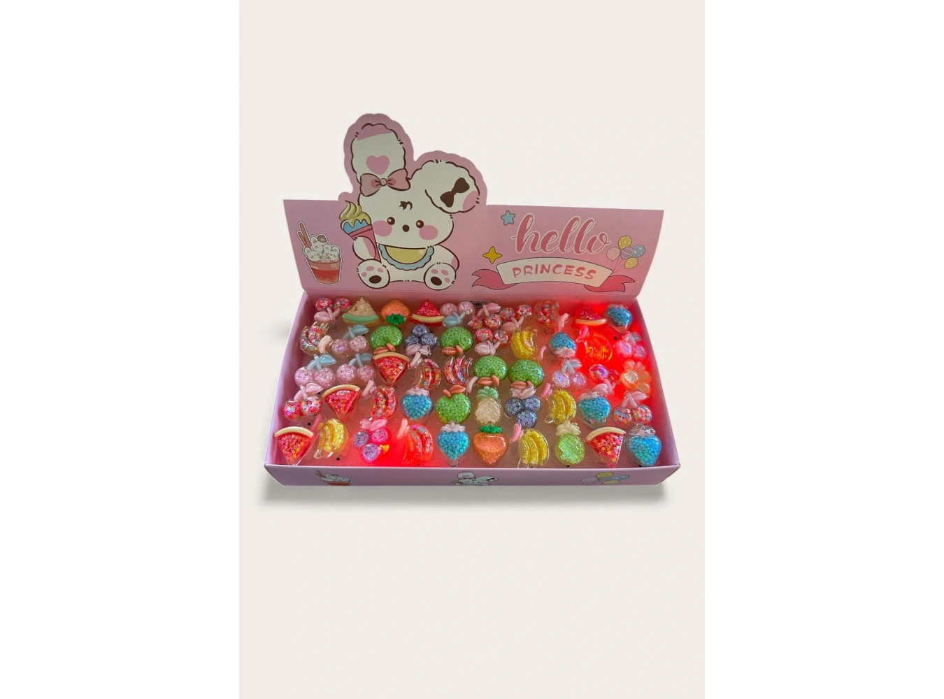 50 Adet Karışık Figürlü Işıklı Yüzük Set