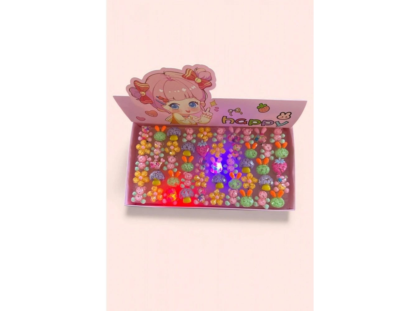 50 Adet Karışık Figürlü Işıklı Yüzük Set