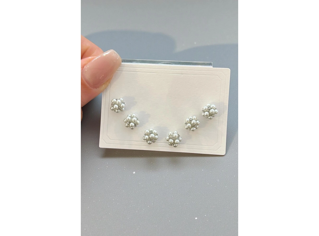 6lı Gümüş Renk İnci Detaylı 14k Altın Kaplama Küpe Set