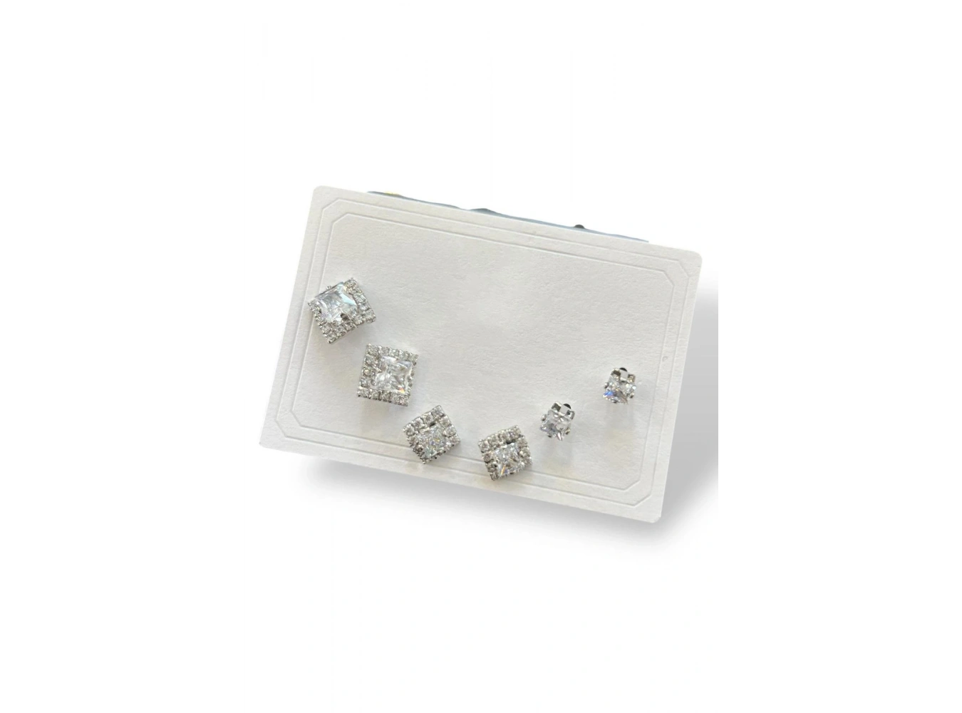 6lı Gümüş Renk Taş Detaylı 14k Altın Kaplama Küpe Set