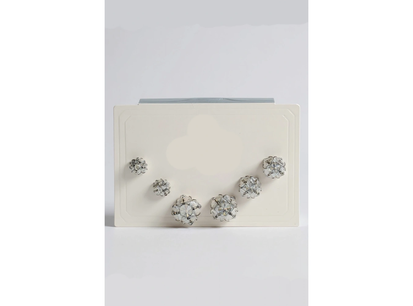 6lı Gümüş Renk Taş Detaylı Küpe Set