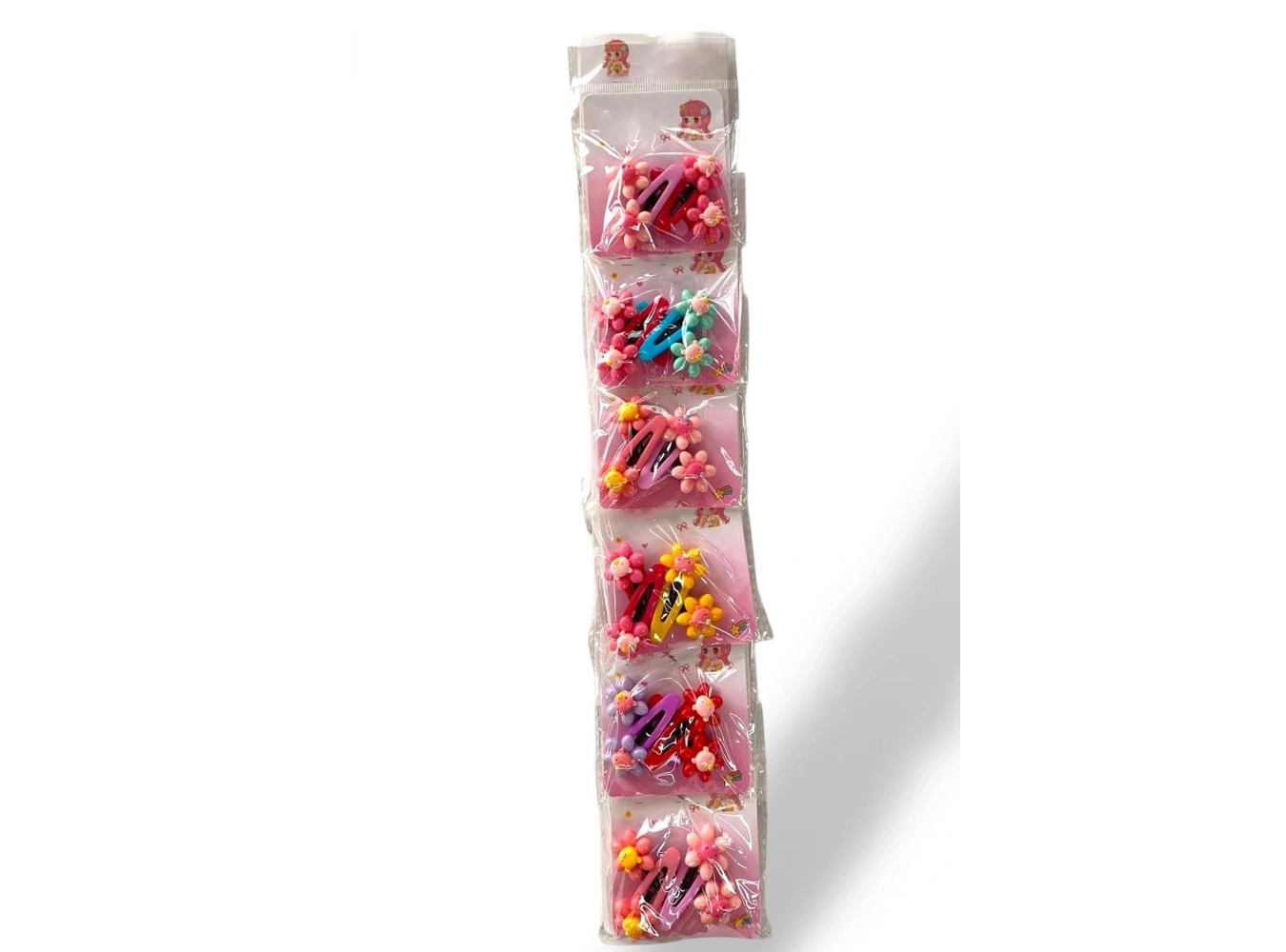 6lı Karışık Renk Çiçek Figürlü Yan Toka Set