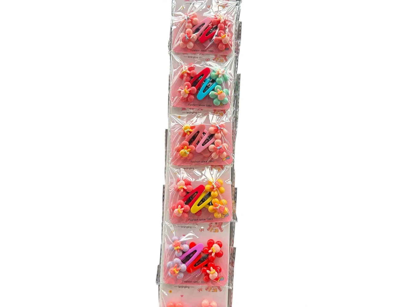 6lı Karışık Renk Çiçek Figürlü Yan Toka Set