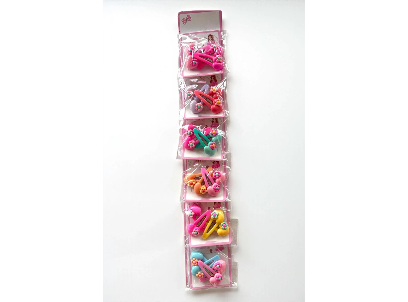 6lı Karışık Renk Kalp Figürlü Yan Toka Set