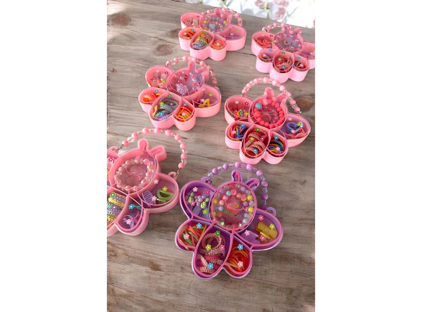 6lı Karışık Renk Kelebek Figürlü Çantalı Toka Set