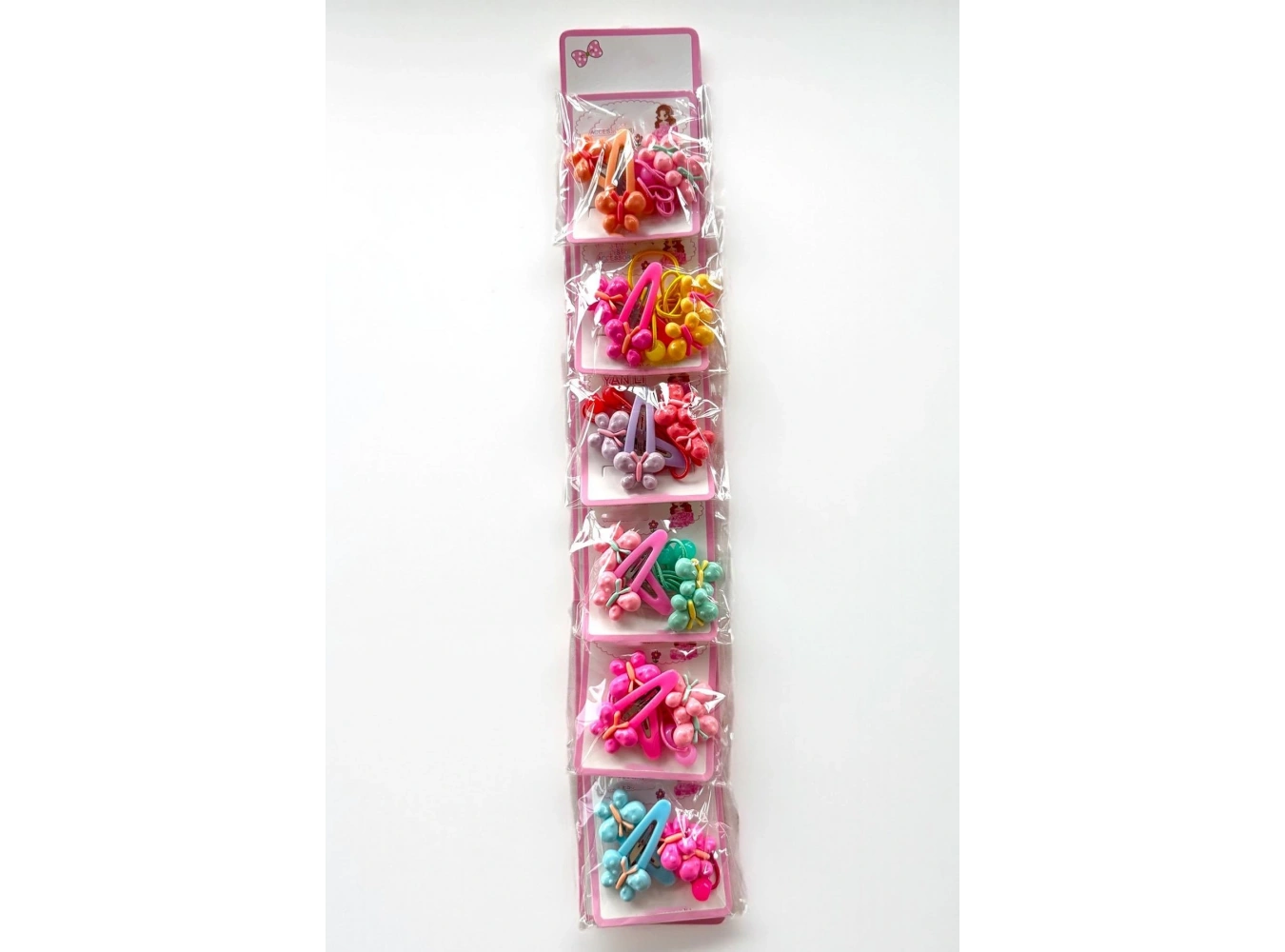 6lı Karışık Renk Kelebek Figürlü Lastik Toka Ve Yan Toka Set