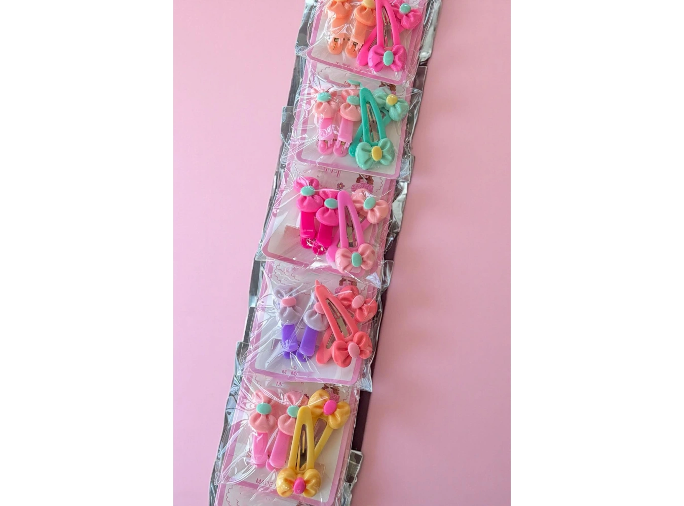 6lı Karışık Renk Kurdele Figürlü Yan Toka Set