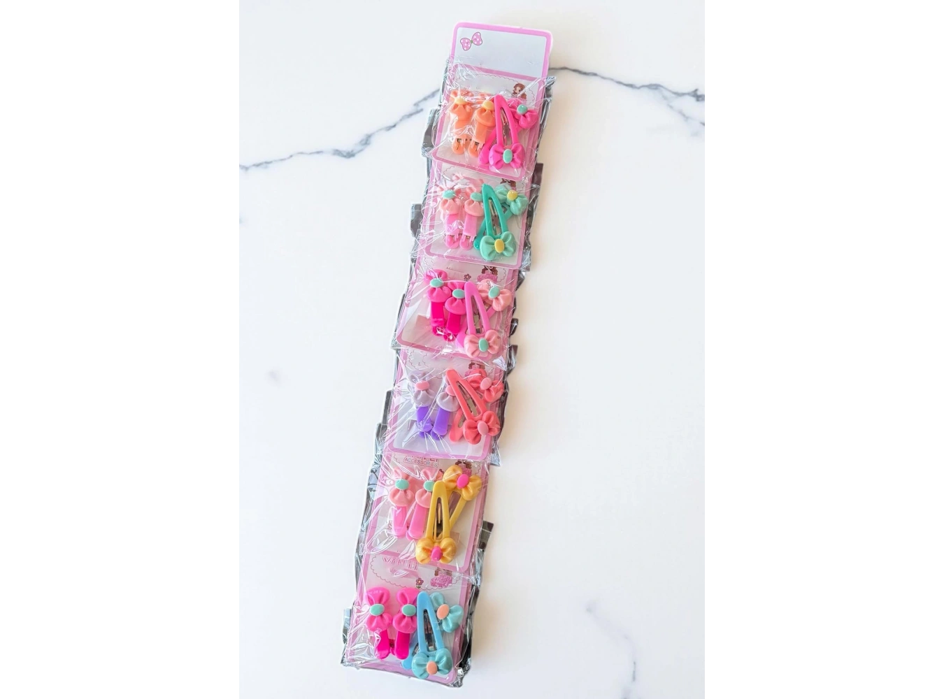 6lı Karışık Renk Kurdele Figürlü Yan Toka Set