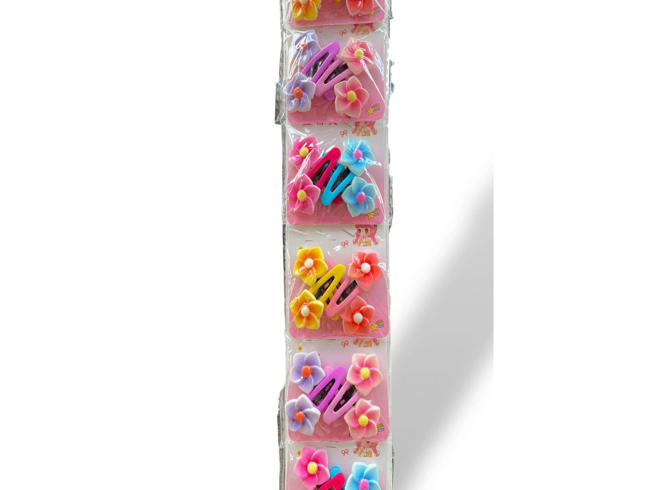 6lı Karışık Renk Papatya Figürlü Yan Toka Set