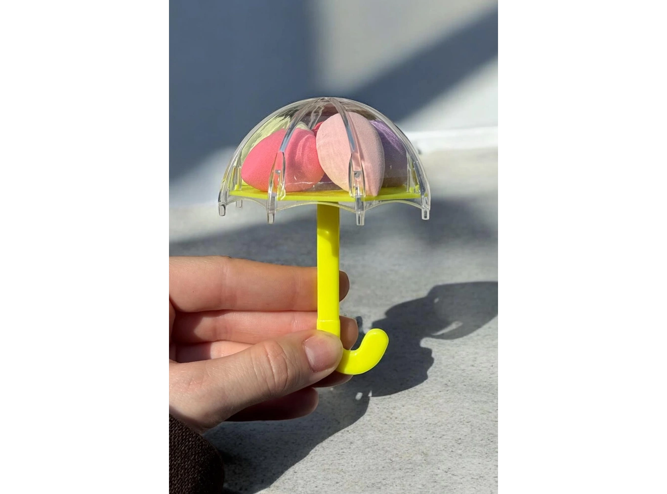 6lı Karışık Renk Şemsiye Figürlü  Makyaj Süngeri Set