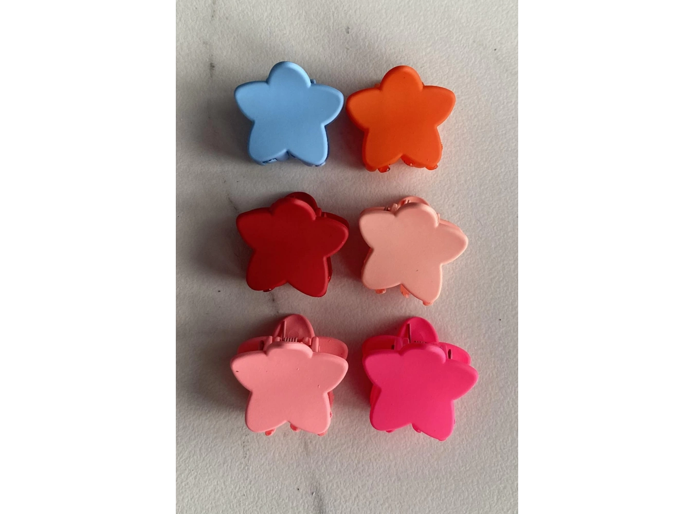 6lı Karışık Renk Yıldız Figürlü Mini Mandal Toka