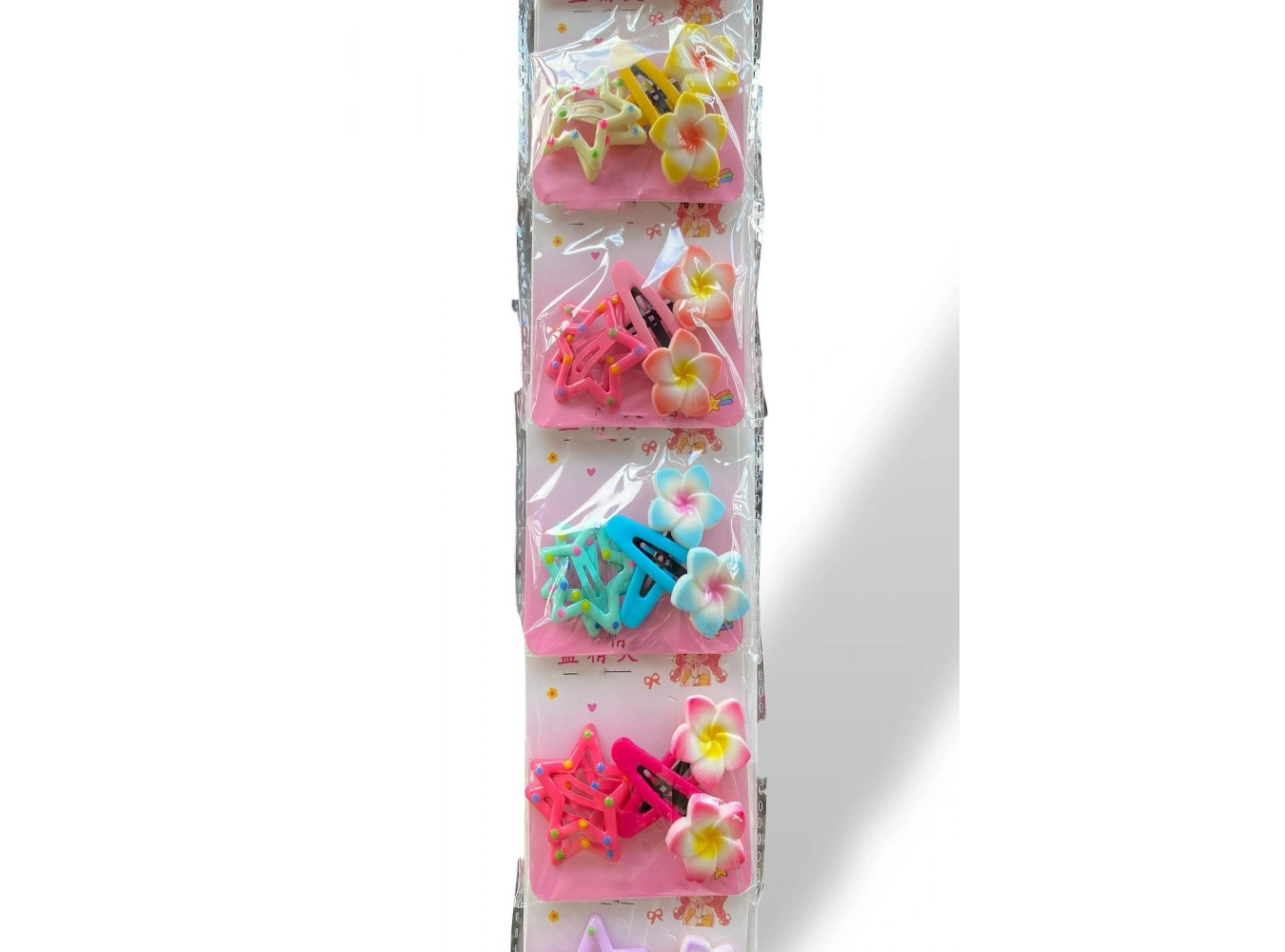 6lı Karışık Renk Yıldız Ve Çiçek Figürlü Yan Toka Set