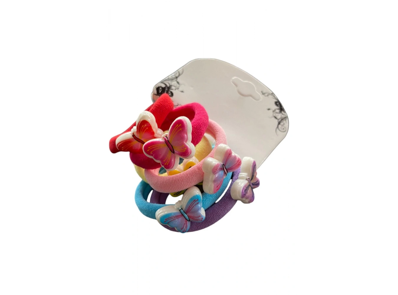 6lı Kelebek Figürlü Lastik Toka