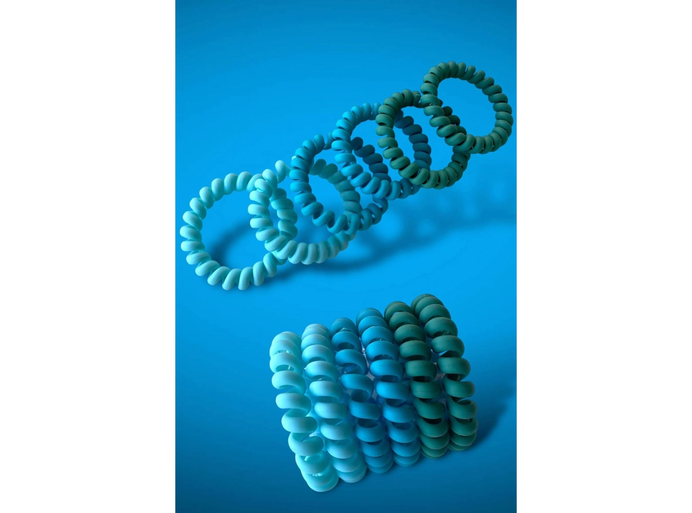 6lı Mavi Renk Helezon Toka Set