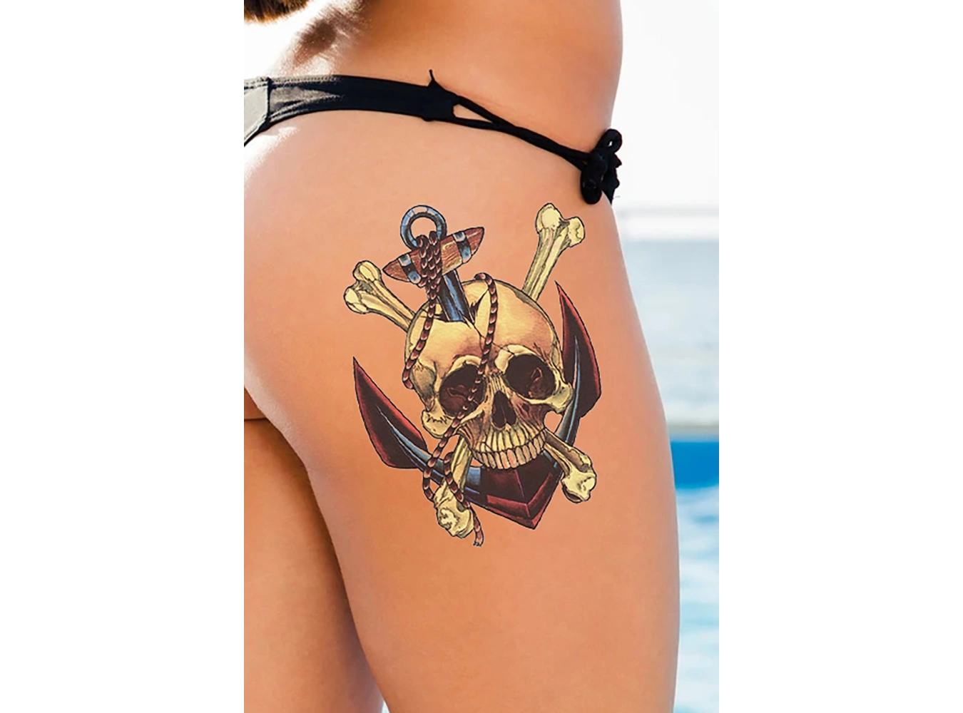 Geçici Kurukafa Figürlü Dövme Tattoo